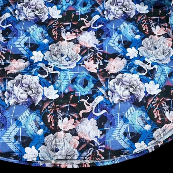 Robert Graham Geometric Floral Colorful Mens Large Blue Multicolor Sport Shirt - Picture 5 of 8